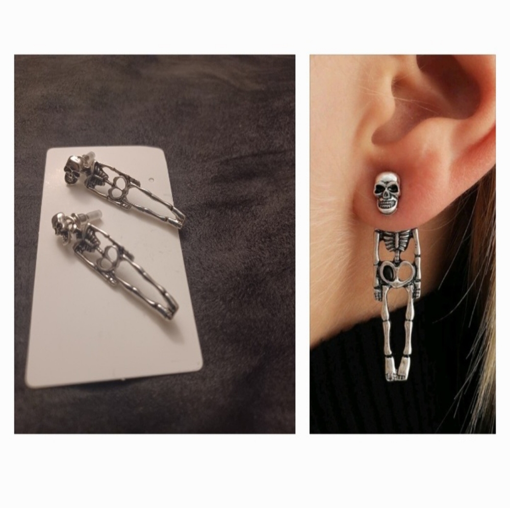 4/$40 New Skeleton Design Stud Earrings
